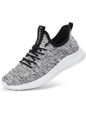 Women Black Mesh Slip On Walking Non Slip Running Lightweight Fashion Sneaker